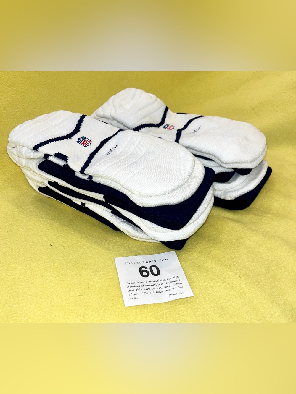 6 - NFL AUTHENTIC PLAYER GAME ISSUED SOCKS - NIKE VAPOR - Navy Blue - Size XXL